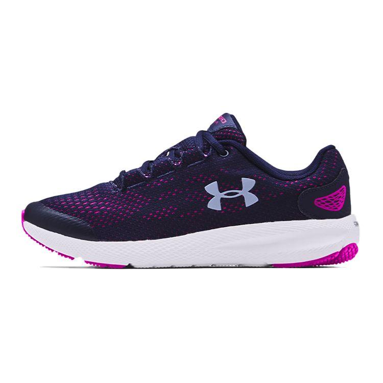 Under Armour Charged GS Soft Comfortable Low Top Kids Running Shoes Kids Running Shoes Purple 3022860-404