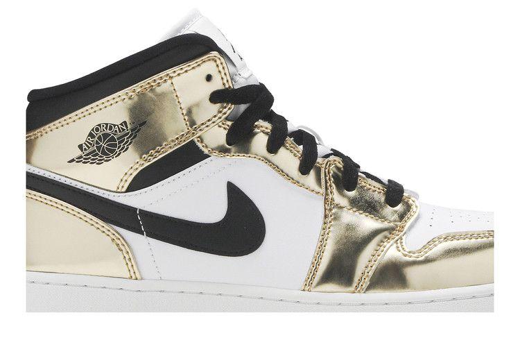 Jordan 1 Mid Metallic Gold Black White (GS)