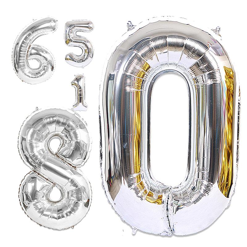 40Inch Rainbow Number 0-9 Foil Balloons Happy Birthday Wedding Party Decoration Adult Colorful Helium Balloon Globos Kids Gift