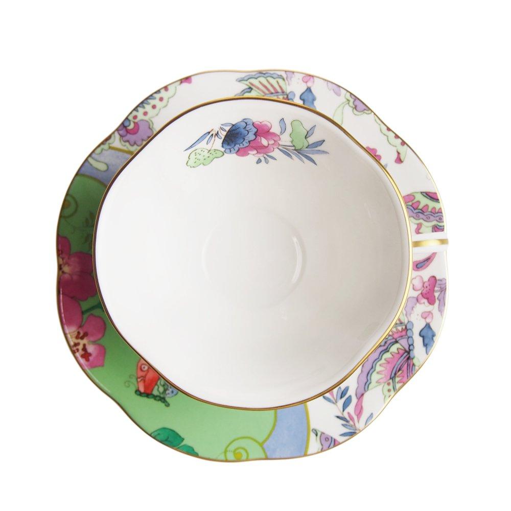 Wedgwood Коллекция Арлекин Бабочка Цветение Чашка для чая Зеленая и Блюдце,