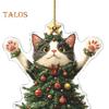 1/2 шт. Рождественский кулон, украшение в виде рождественского шара, украшение в форме кошки, праздничное подвесное украшение со шнурком, рождественский подарок