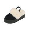 Fashion 2024 New Leather Women Fashion Winter Indoor Solid Color Suede Fur Slippers Ladies Home Platform Warm Slip-on Women's Shoes