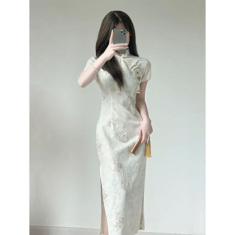 Улучшенное платье Cheongsam на весну и лето в китайском стиле, темпераментная женская одежда