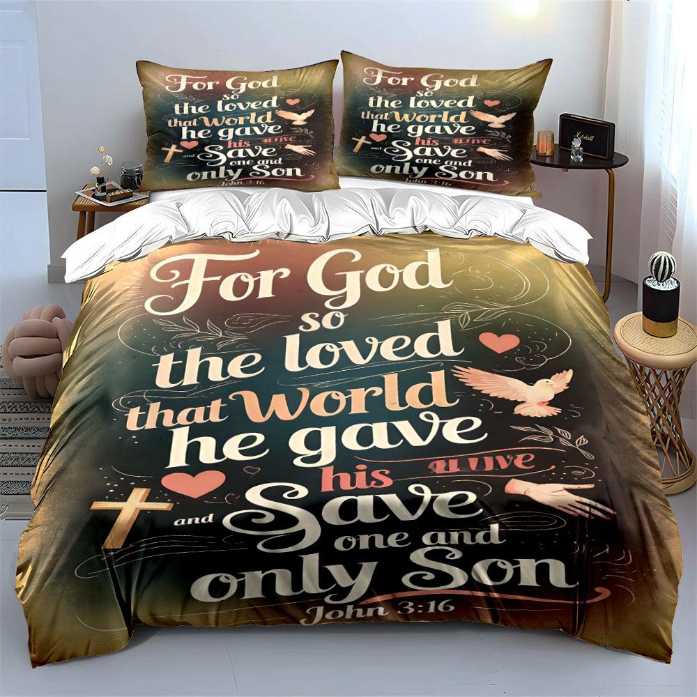Text, dove, cross, hearts. Bedding sets Duvet cover sets Duvet covers Pillowcases(1 * Duvet Cover 2 * Pillowcases, without duvet insert)