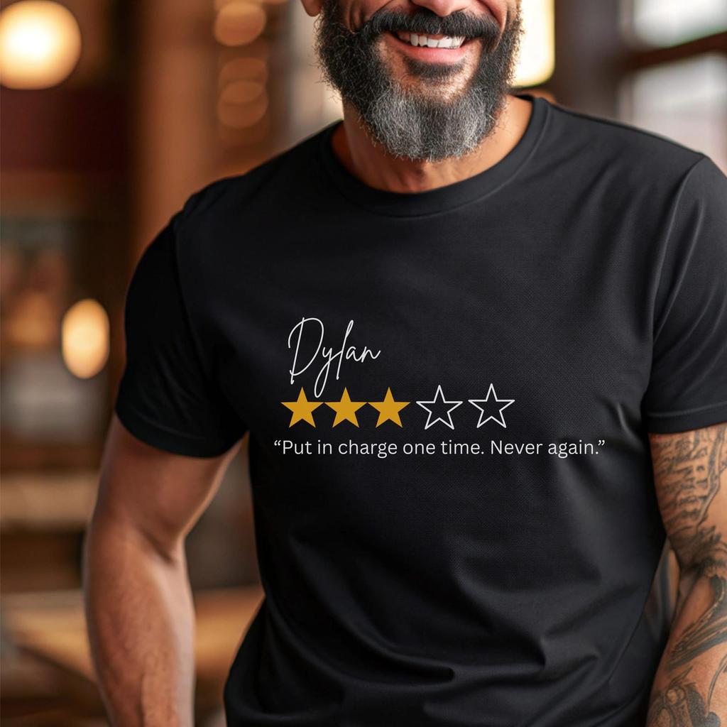 Funny Review Star Rating T-Shirt: Sarcastic Gag Gift Tee