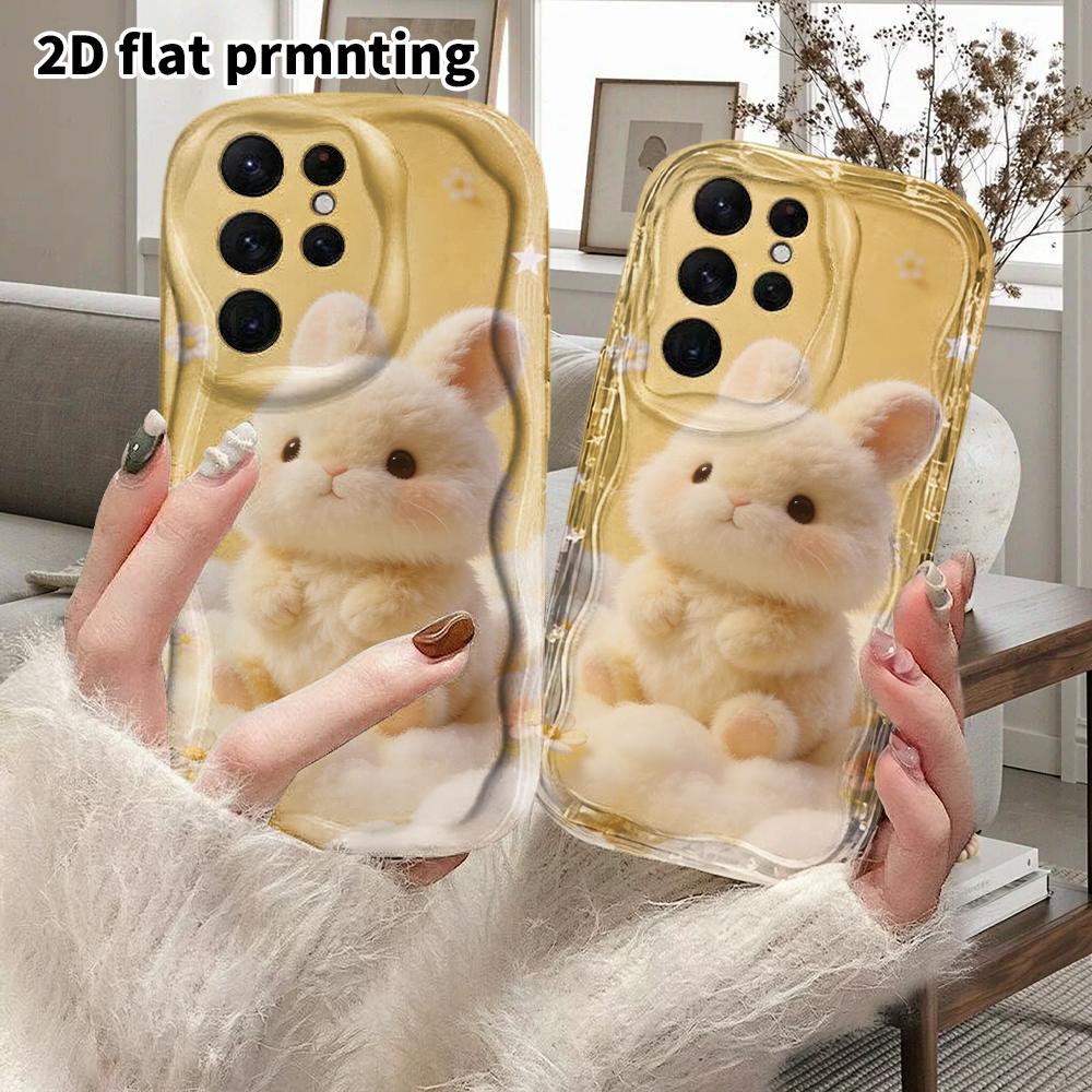 Phone Case: 2D Flat Samsung Galaxy A34 A35 M05 M06 S20 S22 S21 FE Plus 5G Protective Case, Couple Style, Plush Little Yellow Rabbit, Christmas and Hal
