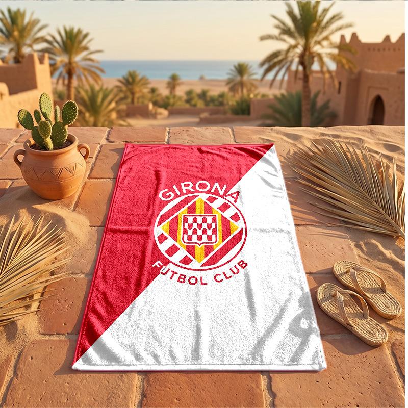 Girona FC Print Microfiber Beach Towel Quick Dry Absorbent Large Towel For Beach Swimming Travel