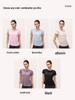 Женская йога-футболка из бамбуковой пряжи с дизайном в виде капли воды на спине - Летняя одежда для пилатеса и фитнеса