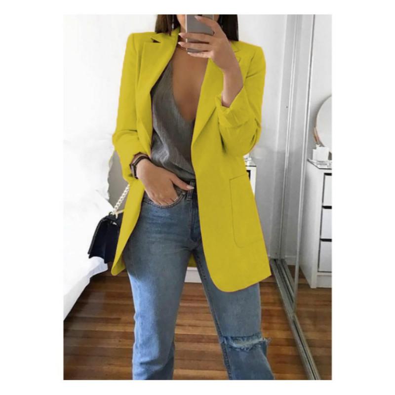 Women's Fashion Jacket Mid-Long Sleeve Single Breasted Casual Warm Jacket