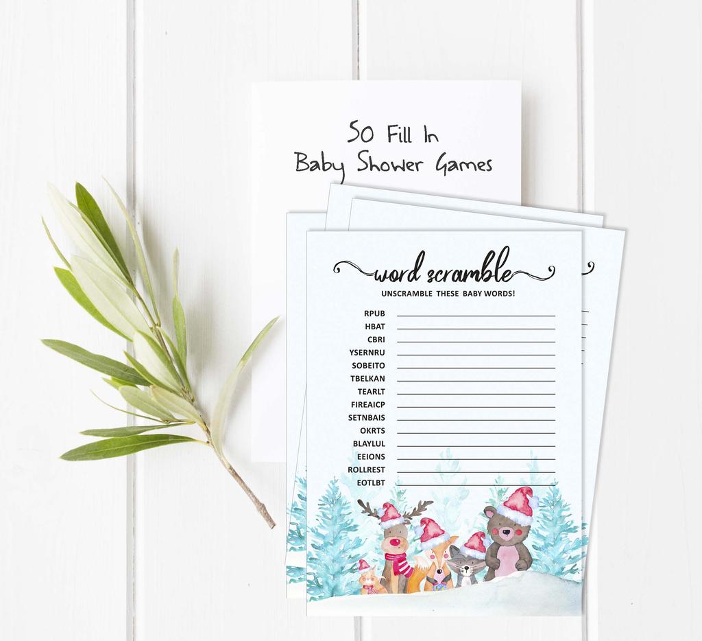 Inkdotpot 50 BabyA AlphabetA ABCA GameA Winter Jungle Theme Baby Shower Game Gender Neutral Party