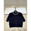 Trendy Miu Style European Knit Cardigan - Short Sleeve, Loose Fit, Casual, Versatile Top