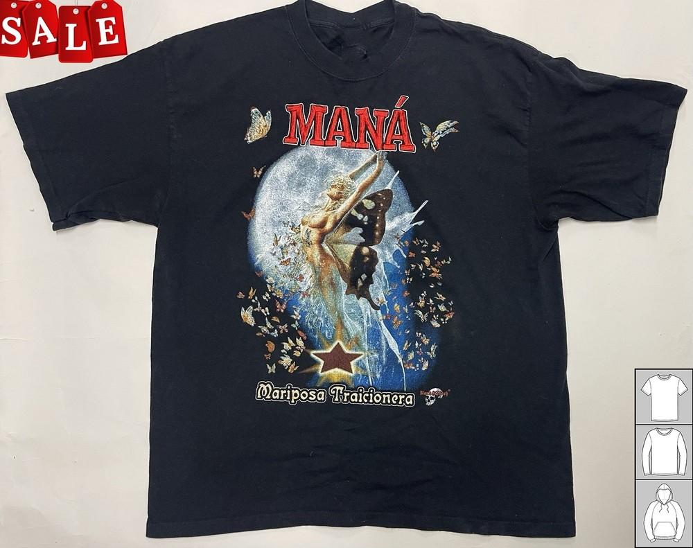 Горячая футболка MANÁ BAND MARIPOSA TRAICIONERA Подарок для фанатов Унисекс S-5XL Футболка JJ375 Унисекс Футболка