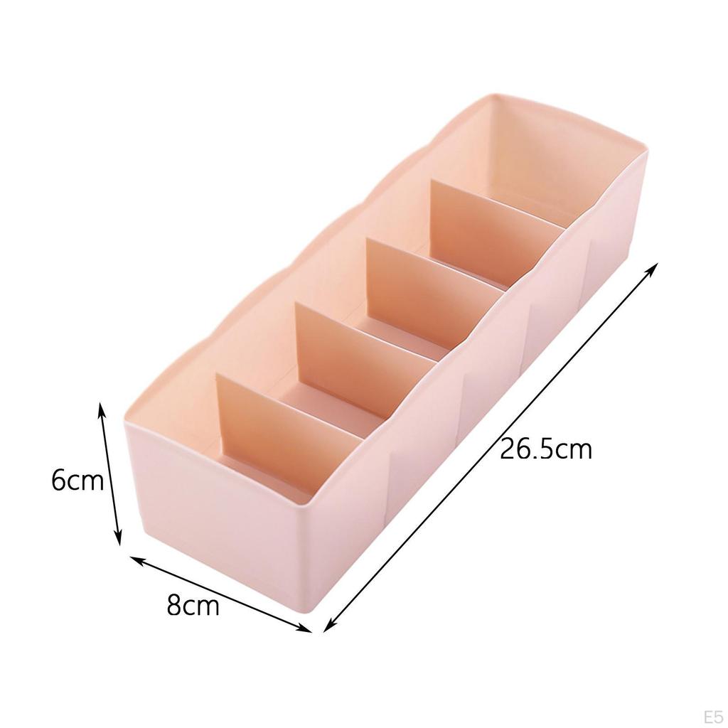 Органайзер для ящиков шкафа, коробки для бюстгальтеров, разделитель для косметики, хранение, 5 ячеек, порядок для носков