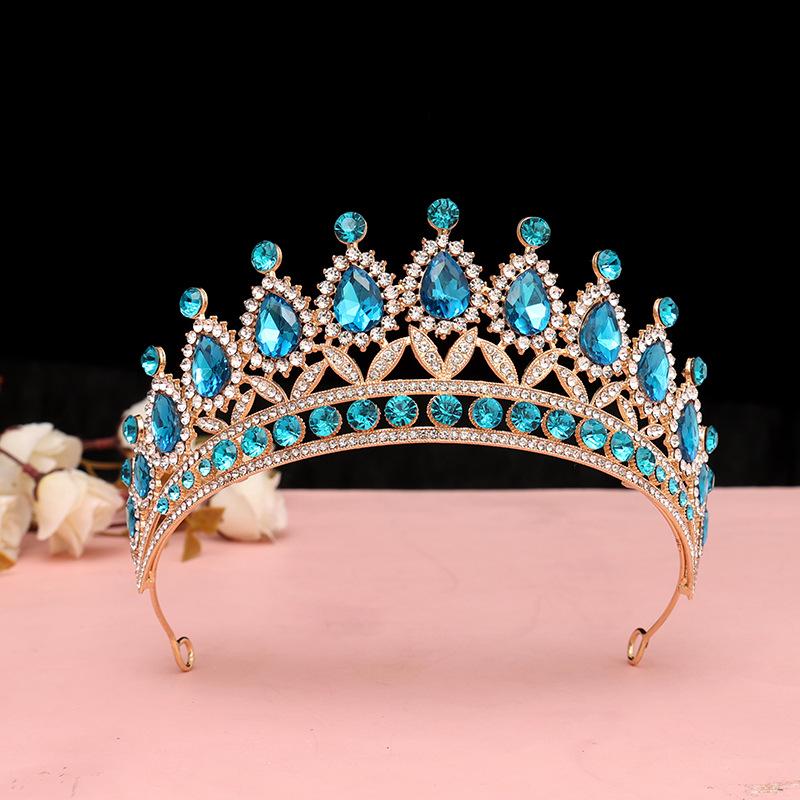 Европейская и американская роскошная красная хрустальная свадебная корона для свадеб и дней рождения