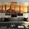 5 Pieces Decoration Painting Canvas Print Blue Mosque Pictures Wall Art Poster Home Decor For Living Room Modern Modular Artwork No Frame