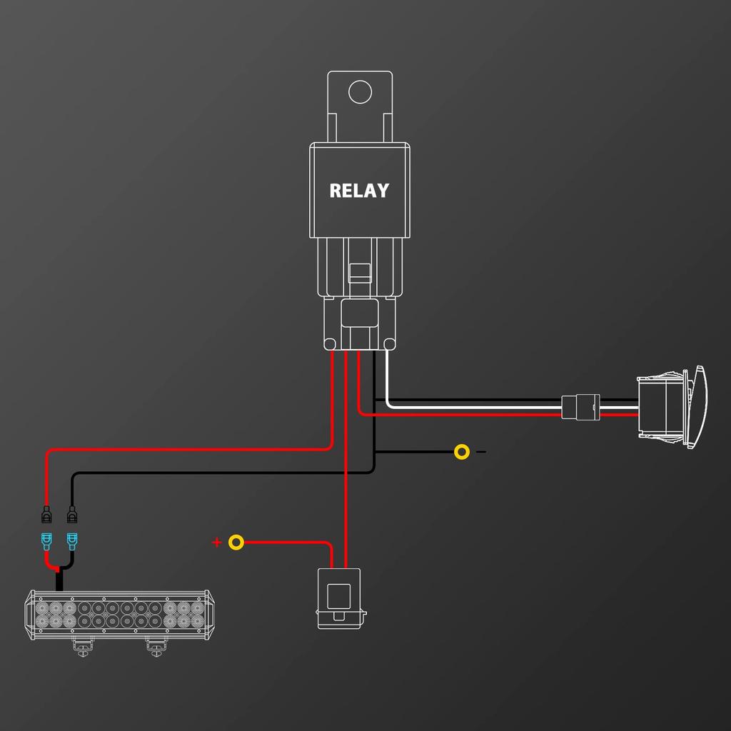 RIGIDON Комплект проводки для светодиодной балки 18AWG Тумблер Силовое реле