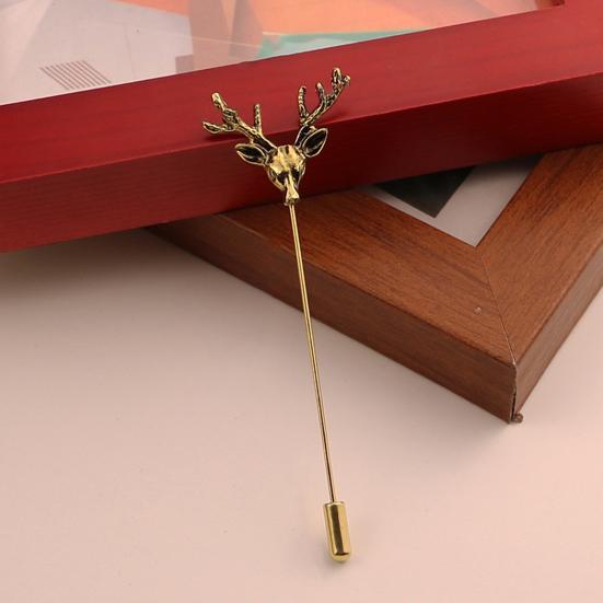 Rabbit Brooch Animal Deer Sun Moon Feather Leaf Shape Retro Men Women Business Suit Lapel Pin Fashion Jewelry