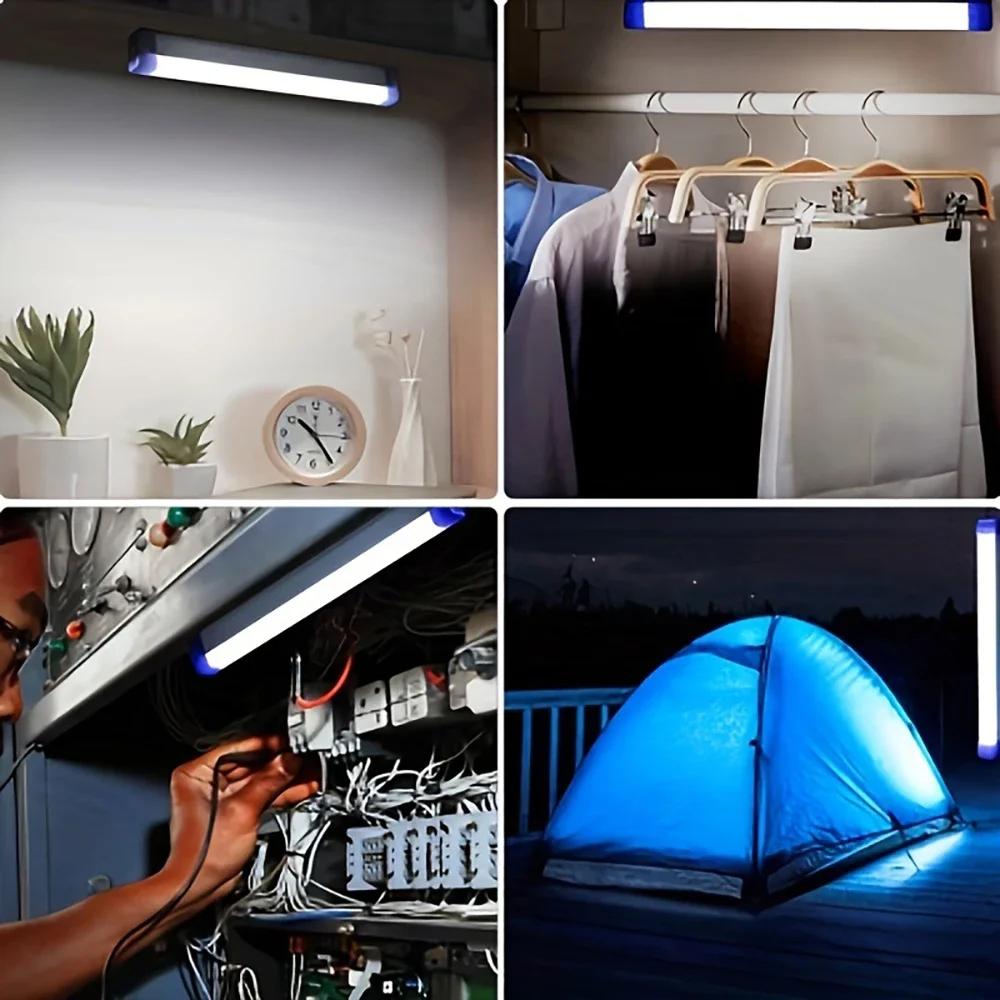 Portable LED Long Strip Emergency Light Rechargeable Outdoor Lighting Camping Work Light MagneticSuspension Portable Light Bulb