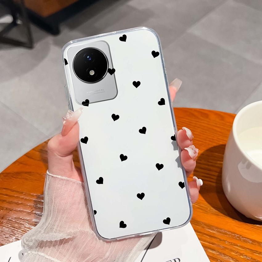 Для Vivo Y02 Y02A Y02S Y10 Y11 Y12 Y12a Y15 Y15a Y16 Y17 Y19 Прозрачные ТПУ Чехлы с Рисунком Морского Кита Ударопрочные Задние Крышки Для Vivo Силиконовый Корпус Телефона