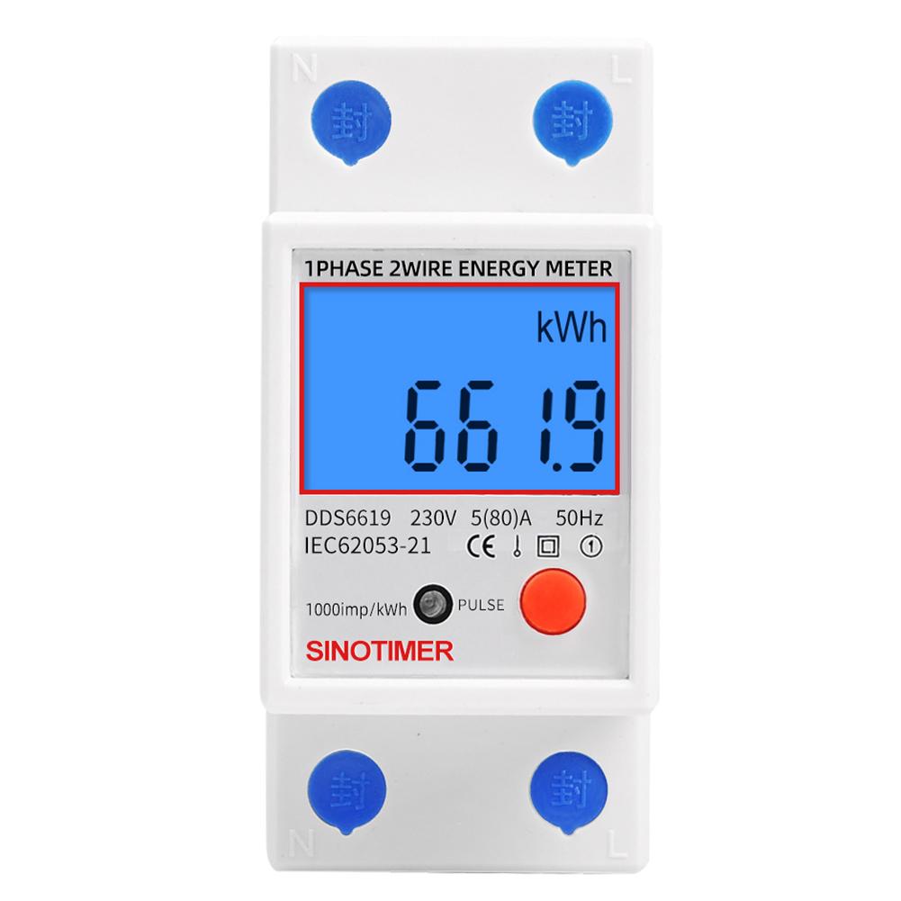 Однофазный цифровой ЖК-дисплей, потребляемая мощность, электрическая DIN-рейка