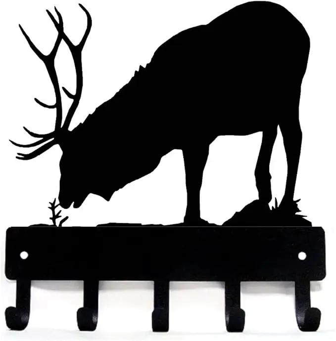 Вешалка для ключей Elk Bull, настенная подвеска, настенное искусство, домашний декор, идеальный подарок для любителей дикой природы