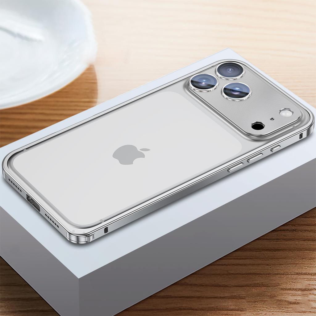 Роскошный металлический чехол-бампер для iPhone 17 16 15 14 Pro Max 14 15 Plus 16pro со съемной рамкой на защелке и защитой объектива