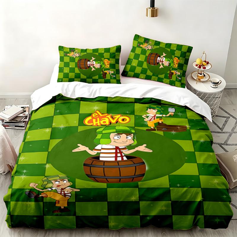 El chavo 3pc set Perfect for bedroom use Comfortable bedding set includes a duvet cover and two pillowcases Ideal birthday or Christmas gift