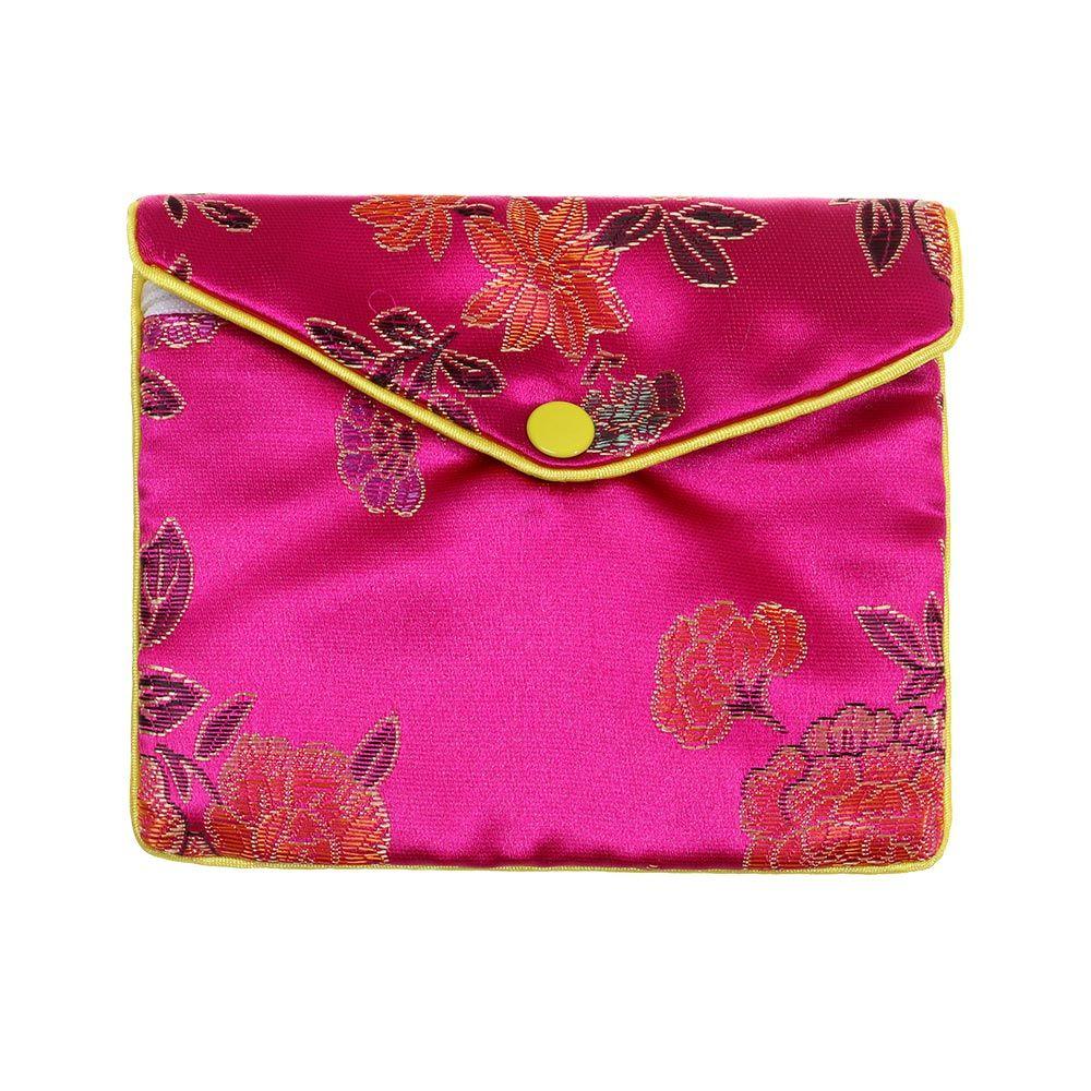 Brocade Portable Handmade Zipper Jewelry Bag Storage Pouch Snap Case Embroidery Bag