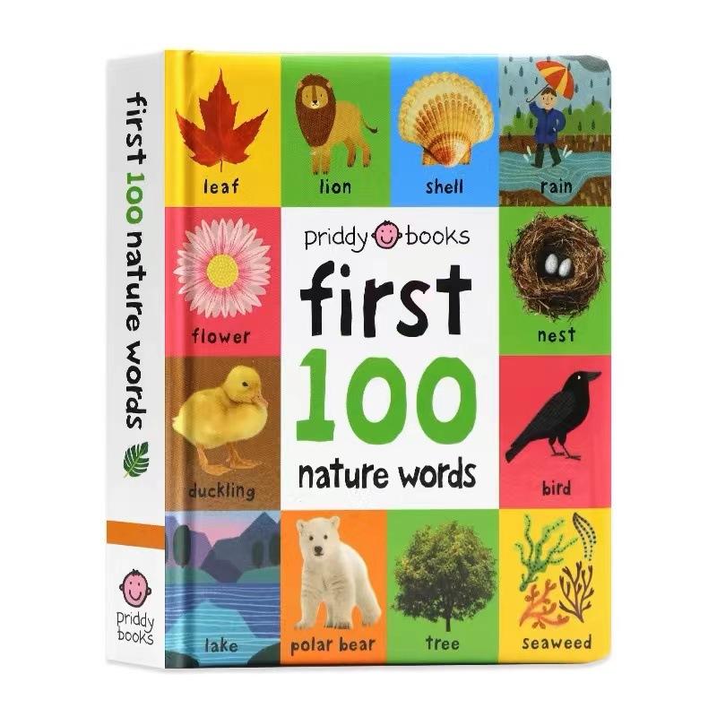 Первые 100 английских слов Картонная книга Пособия для изучения языка Пополнение словарного запаса Чтение перед сном для дошкольников