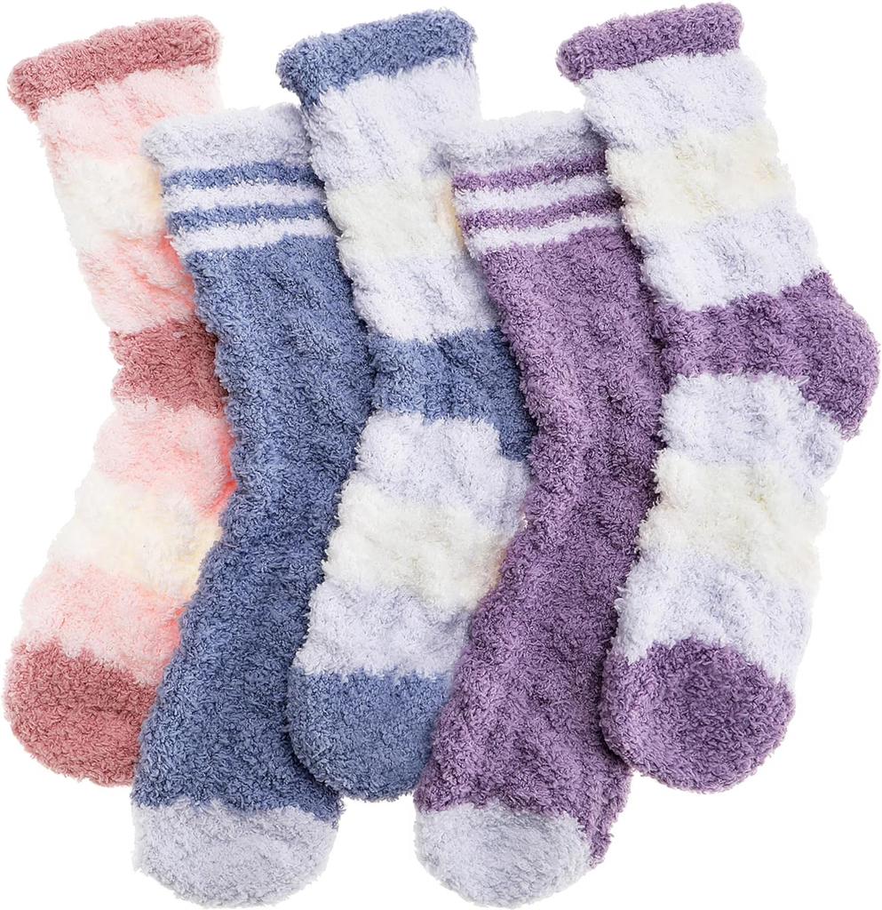Popular Choice! Stylish Neutral Striped Socks, 1 Pair, Ideal Gift, Warm, Sweat-Absorbent & Hygienic for Bare Feet