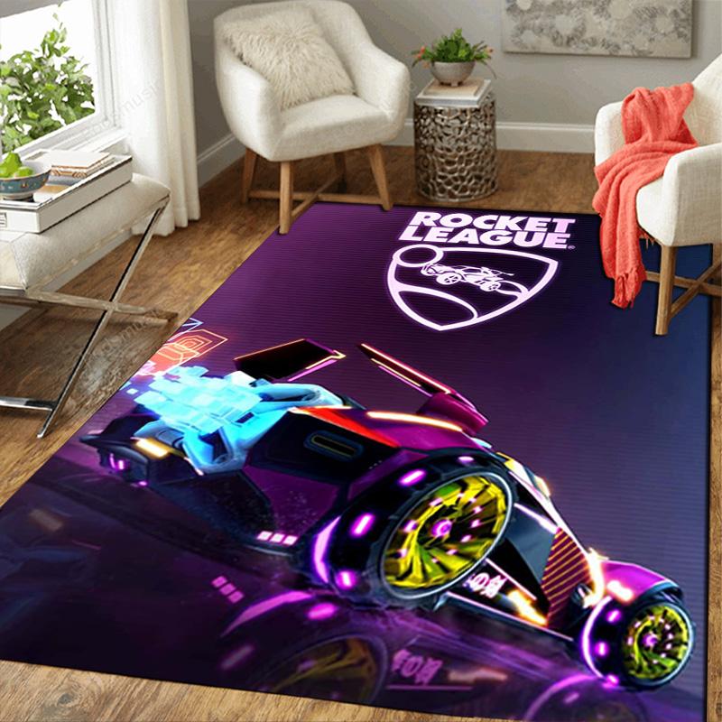 Rocket League style Rug Floor Mat for Living Room or Bedroom Soft and Comfortable Carpet a Gift for Birthday and Holiday.