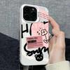 Черный Узор с Надписями и Рисунками Сердечек Чехол для Телефона Для iPhone 17 Pro Max 16 15 Pro 14 13 Mini 12 11 XR XS 17Air 16 Plus Задняя Крышка