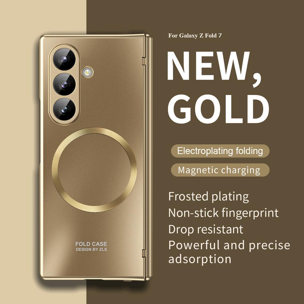 Z Fold 7 6 Case Magnetic Hinge protection Full Coverage Tough Case Anti-Fingerprint Shock Proof shell plain Anti-Fingerprint