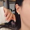 Cute Ribbon Freshwater Pearl Silver Earrings