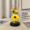Стеклянная крышка бабочка подсолнух ночник украшение творческий подарок маме на День святого Валентина подсолнух вечный цветок