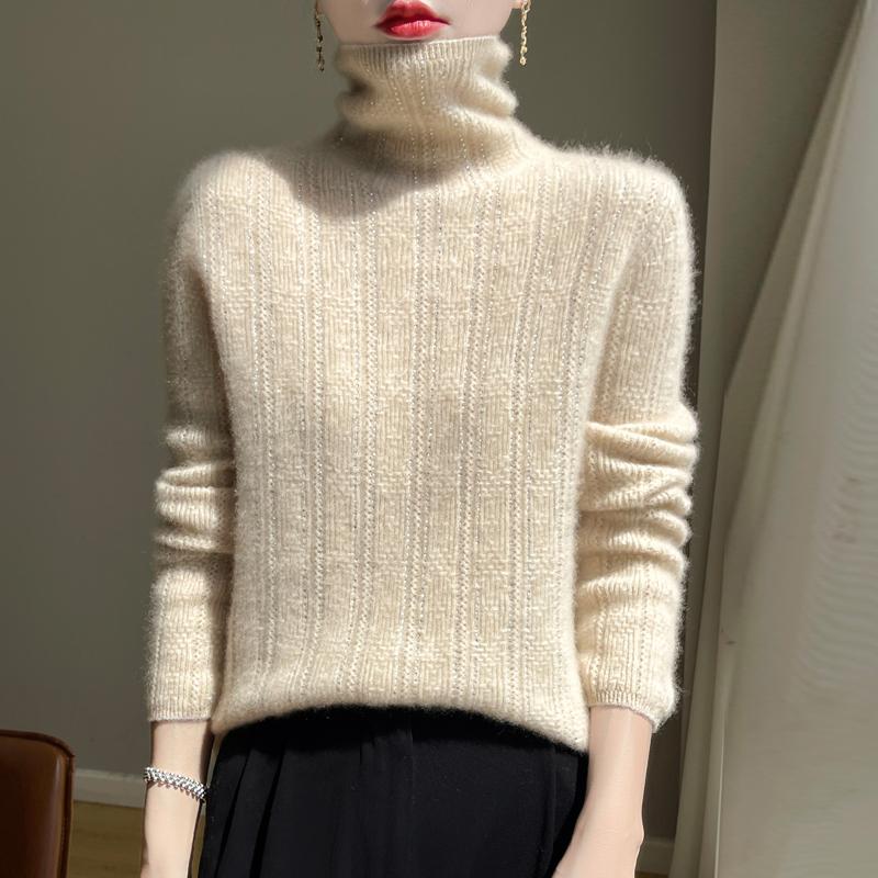 Женский кашемировый свитер Qinghe Cashmere 30% кашемир 70% шерсть Осень и Зима Пуловер Теплый и Модный