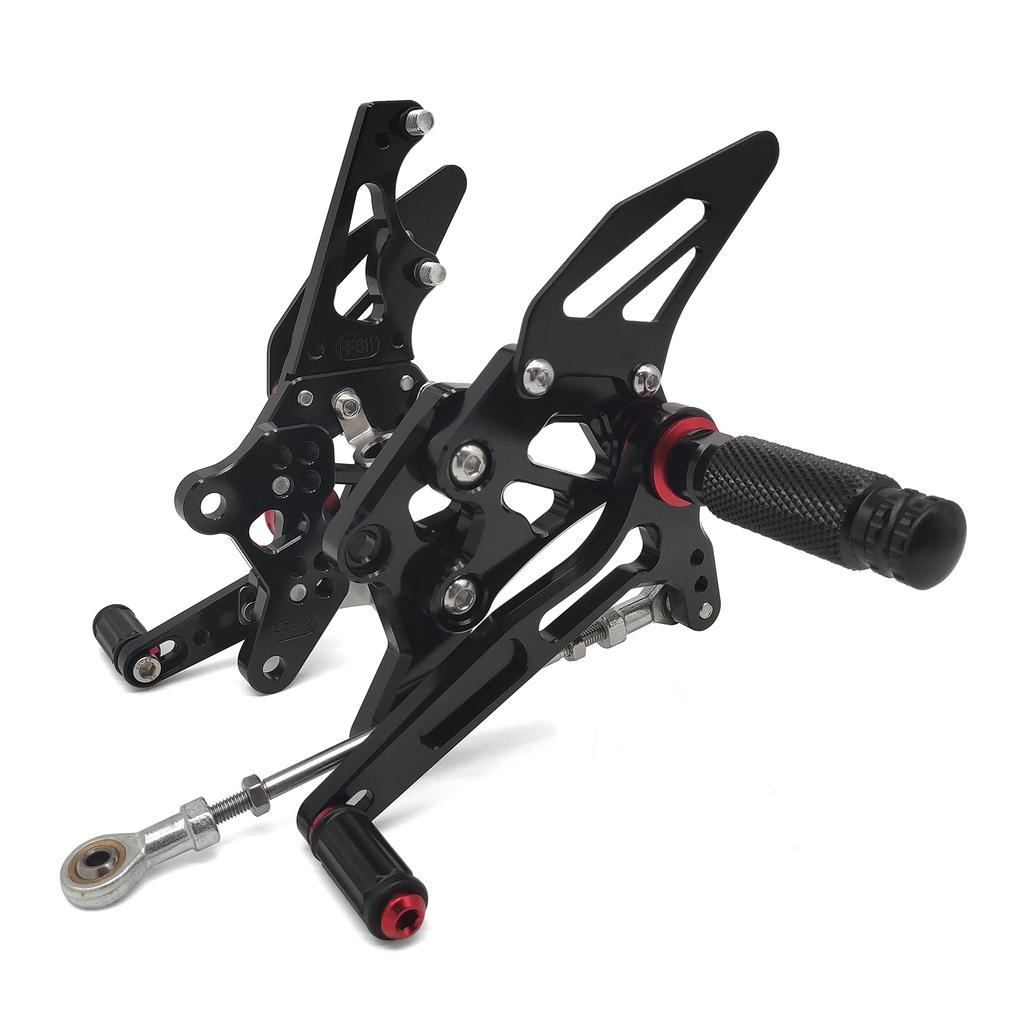 Регулируемые подножки SUKIRACING для Yamaha YZF R25 (2014-2022 гг.) MT-03/MT-25 (2015-2022) - Обработано на станке с ЧПУ (черный)