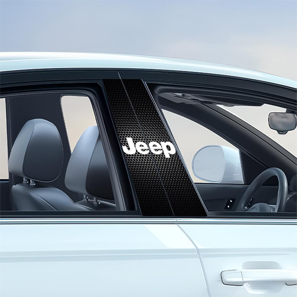 Car Middle Column Scratch Protection Decorative Paster Sticker For JEEP Renegade Patriot Wrangler Cherokee Compass GrandCherokee ANO1