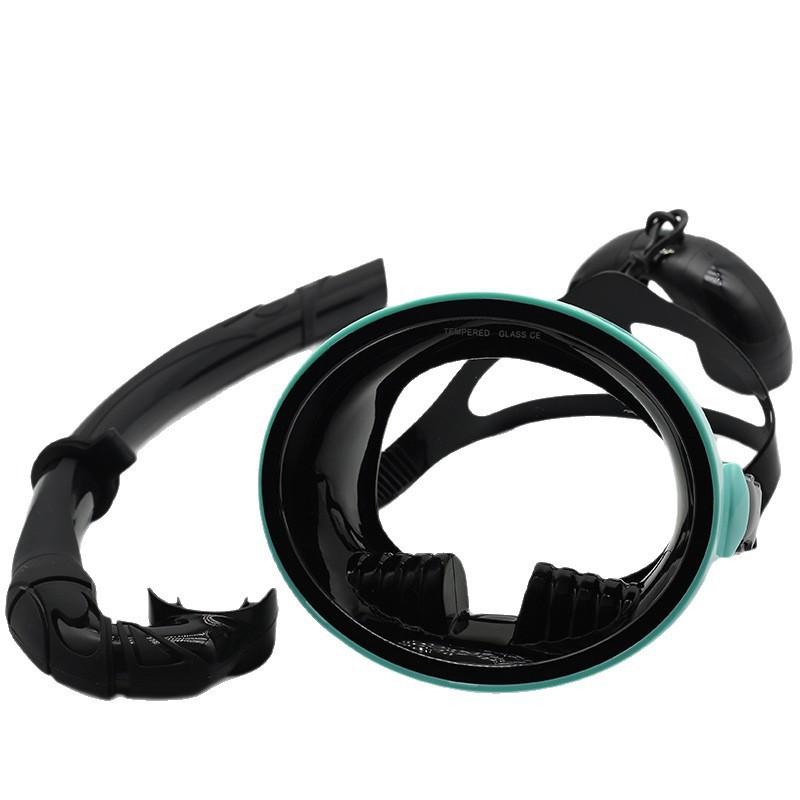 Anti-fog Full Face Snorkel Mask HD Large Frame Spearfishing Oval Diving Goggles Adult