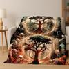 Nordic Dream Tree of Life Symbol Totem Yggdrasil Flannel Blanket,Cozy Soft Throw Blanket for Home Bedroom Bed Sofa Cover Gift