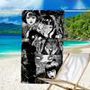 proof beach towel with a Thriller Manga Junji Ito Tomie1 pattern - soft,absorbent,quick-drying,machine washable - perfect for swimming,camping,bathing