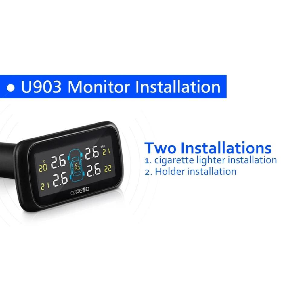 TPMS Tire Pressure Monitoring System Diagnostic-tool Tire Pressure Alarm Cigarette Lighter Temperature DIY PSI Bar CAREUD 903