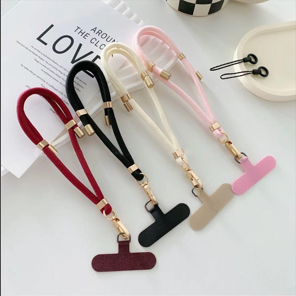Metal Nylon Phone Wrist Straps Adjustable Keychain Pendant Luxury Phone Case Strap