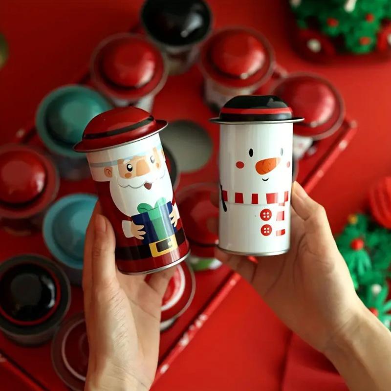 1 шт. креативная рождественская коробка для хранения конфет, жестяная металлическая герметичная банка, упаковочная коробка, жестяная пластина, хранение конфет и печенья, принадлежности для рождественской вечеринки