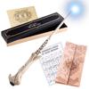 Harry Potter Glowing Wand Glowing Magic Wand Set Ribbon Box with Spell Admission Wax Highly Restored Magic Wand Birthday Gift Magic Props (with