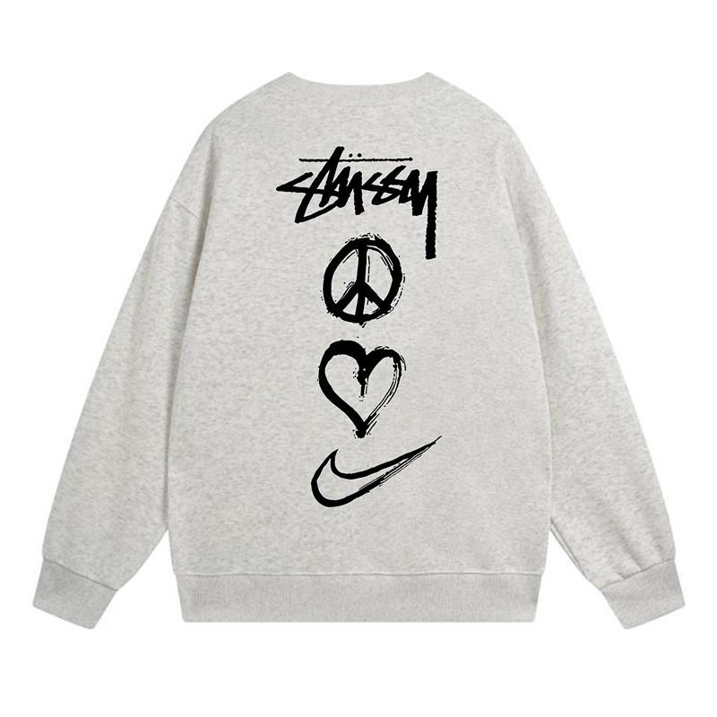 Classic Print Hoodie Mens Loose Fit Crewneck Cotton Sweatshirt Casual Wear