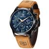 BENYAR Men's Multi-Calendar Chronograph Watch with Leather Strap, Water-Resistant and Scratch-Resistant, for Business and Formal Wear