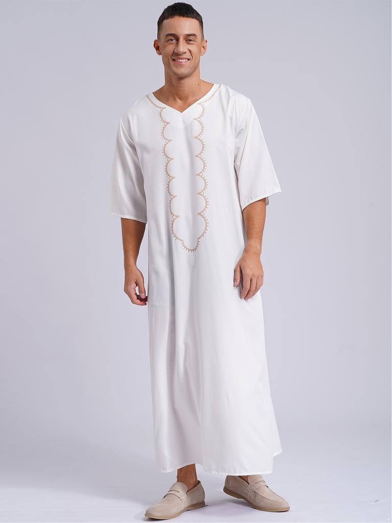 Мужской халат арабский этнический костюм рубашка мусульманский тобе кафтан халат исламский Ближний Восток Саудовская Аравия свободное длинное платье маскарадный костюм