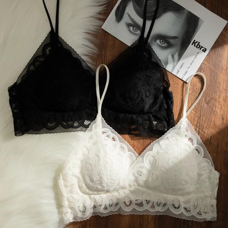 French lace beautiful back underwear women's new popular sexy thin seamless skin-friendly no steel ring bra