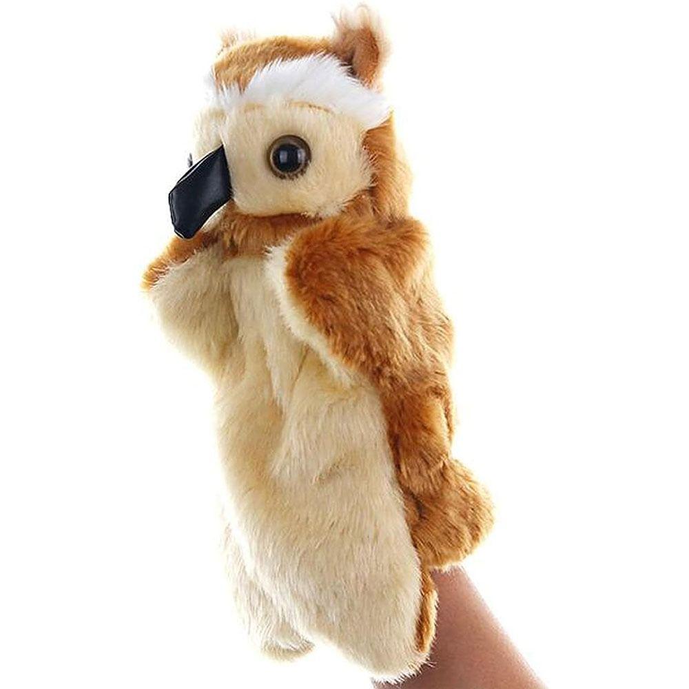 Plush Owl Hand Puppets Brown Baby Educational Toy Cute Finger Puppets  Kids